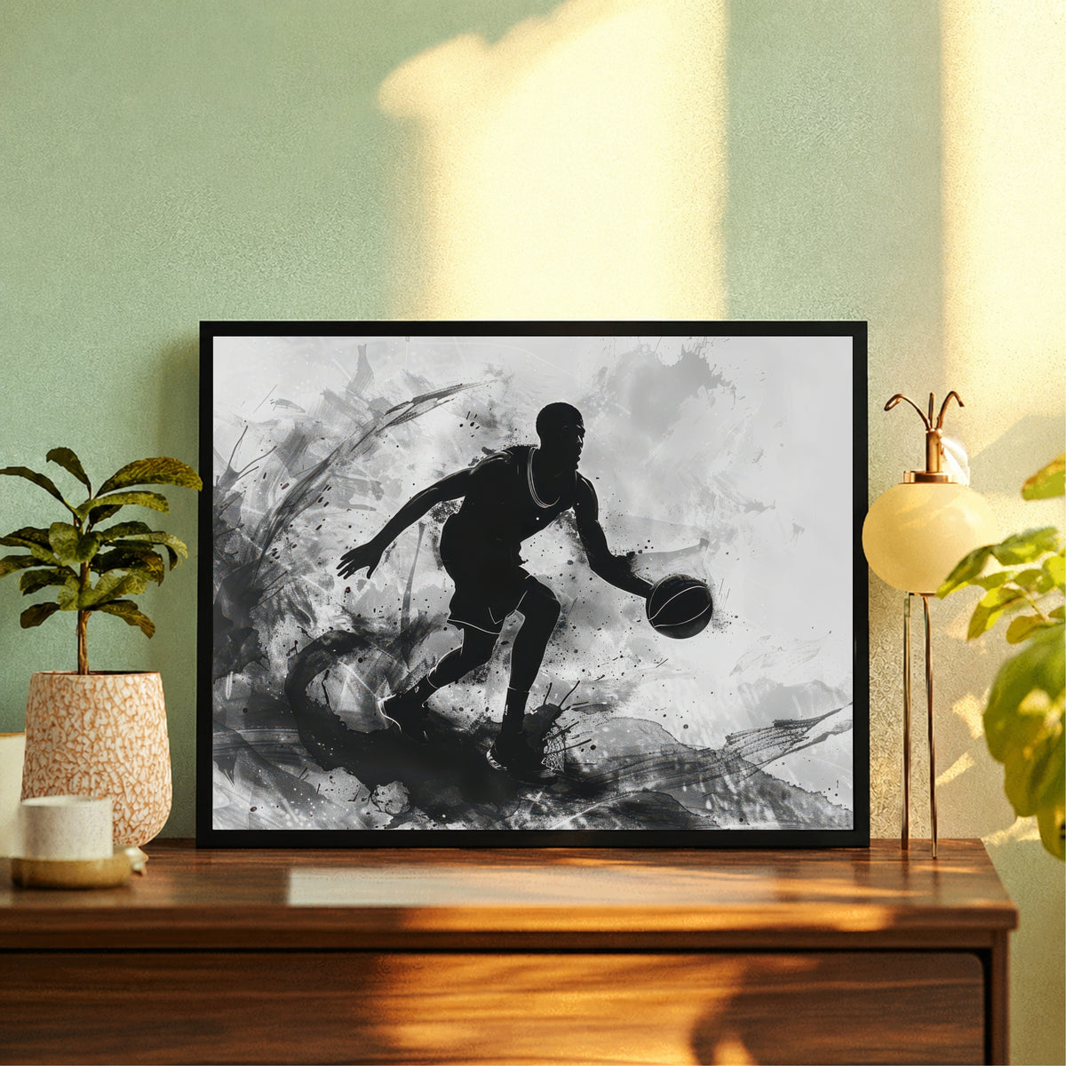 Basketball Wall Art | Framed Basketball Player Artwork | Sports & Motivation Décor