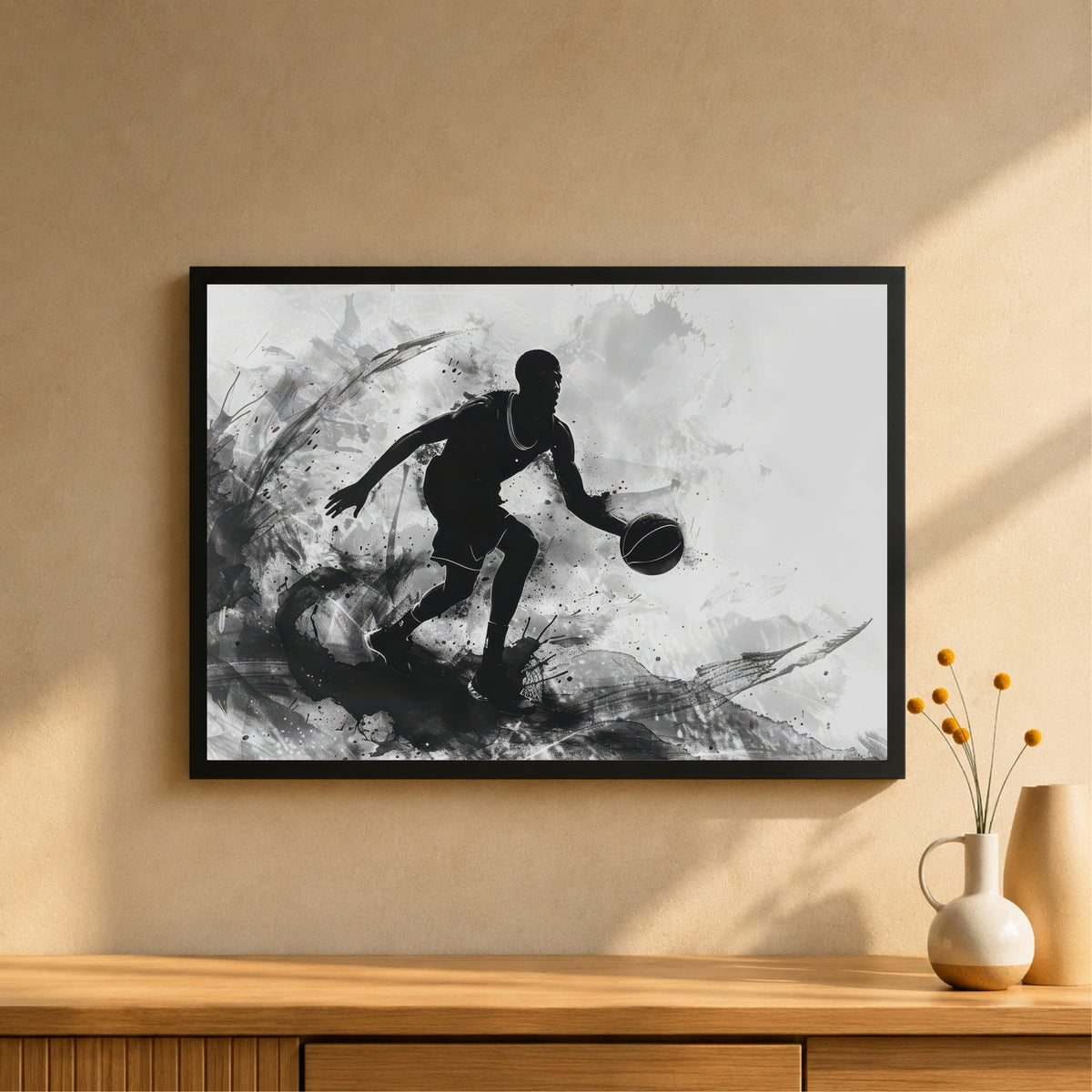 Basketball Wall Art | Framed Basketball Player Artwork | Sports & Motivation Décor