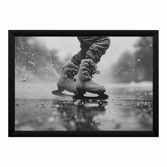 Winter Boots Wall Art | Snow Boots Artwork | Black & White Footwear Decor