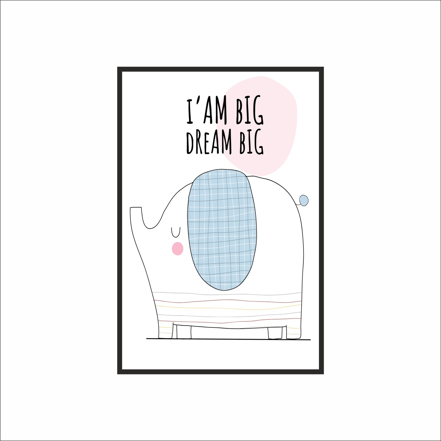 Dream Big Elephant Wall Frame – Inspiring Art for Kids’ Room Décor 🐘💫