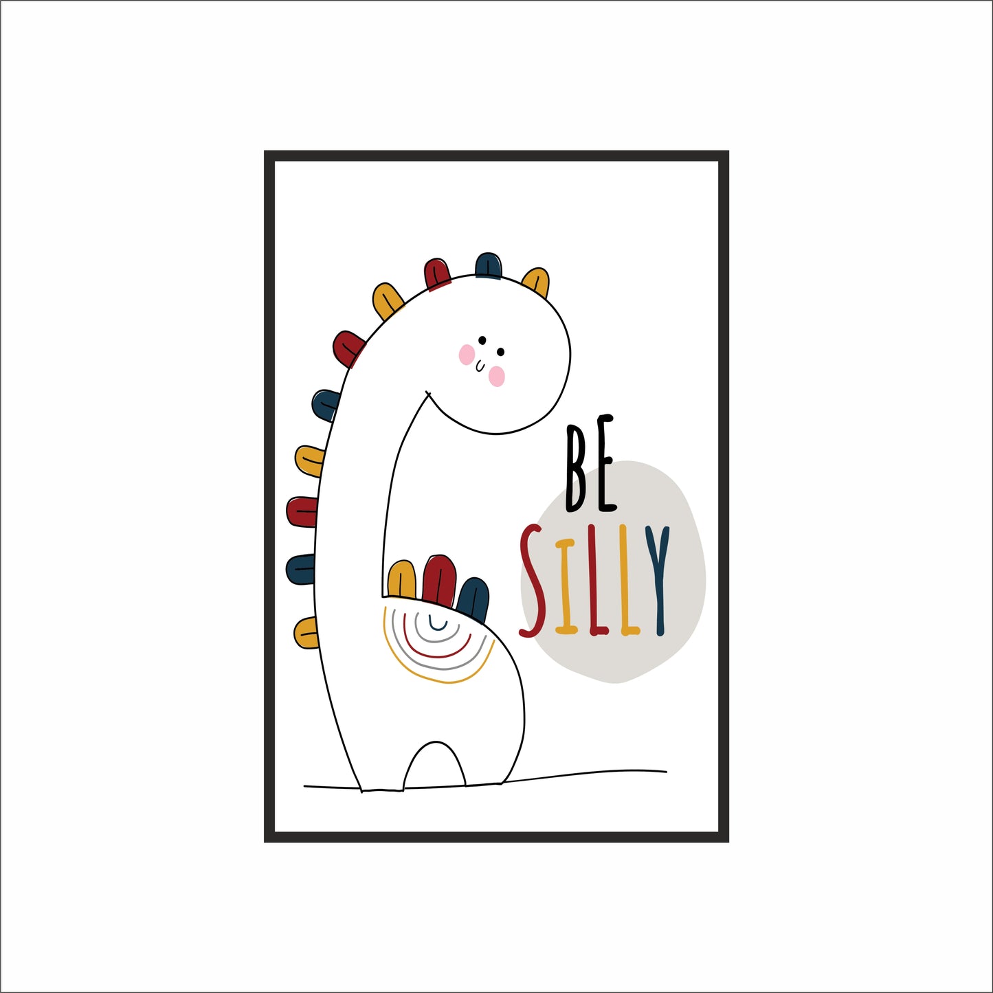 Dino Fun Wall Frame – Be Silly, Be Happy! 🦕🎨