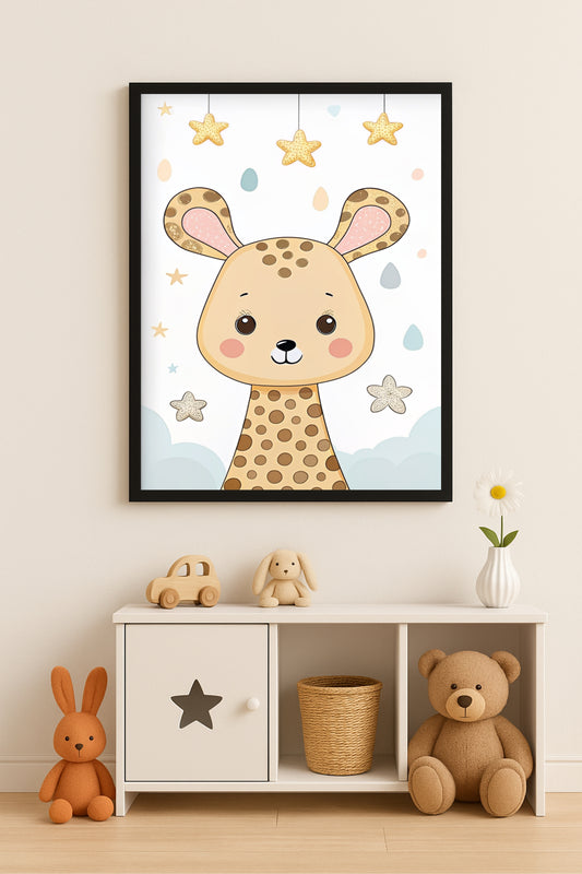Sunny Cheetah Wall Frame – Cute Animal Art for Kids’ Room Décor 🐆🌼