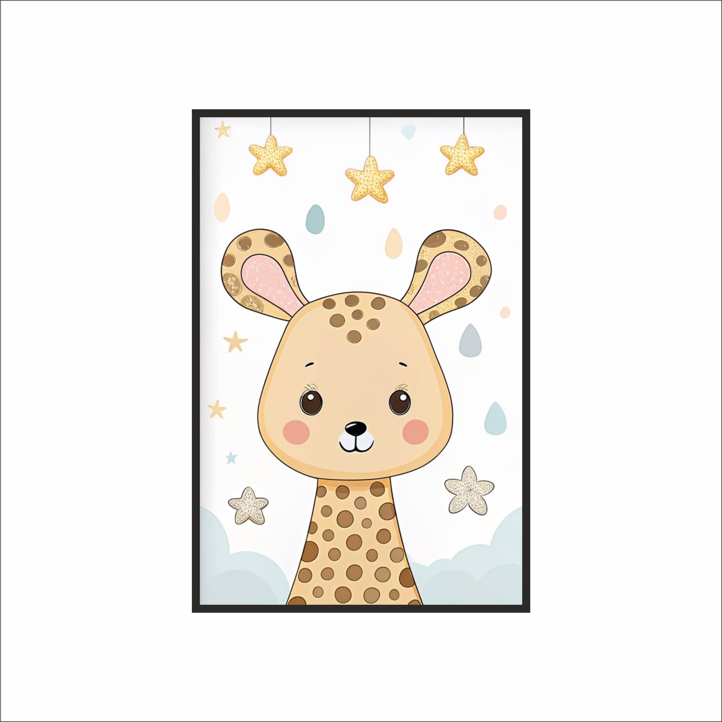 Sunny Cheetah Wall Frame – Cute Animal Art for Kids’ Room Décor 🐆🌼