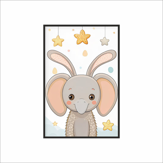Ellie Elephant Wall Frame – Sweet Animal Art for Kids’ Room Décor 🐘💫