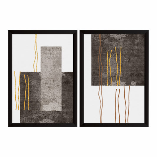 Modern Abstract Wall Art Set of 2 | Contemporary Geometric Prints