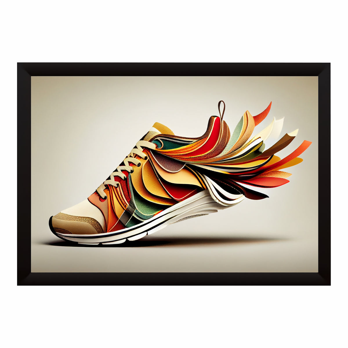 Colorful Running Shoe Wall Art | Modern Sneaker Artwork | Sports Decor