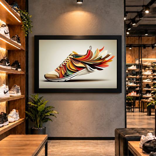 Colorful Running Shoe Wall Art | Modern Sneaker Artwork | Sports Decor