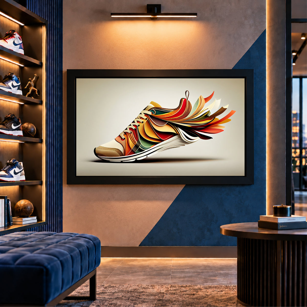 Colorful Running Shoe Wall Art | Modern Sneaker Artwork | Sports Decor