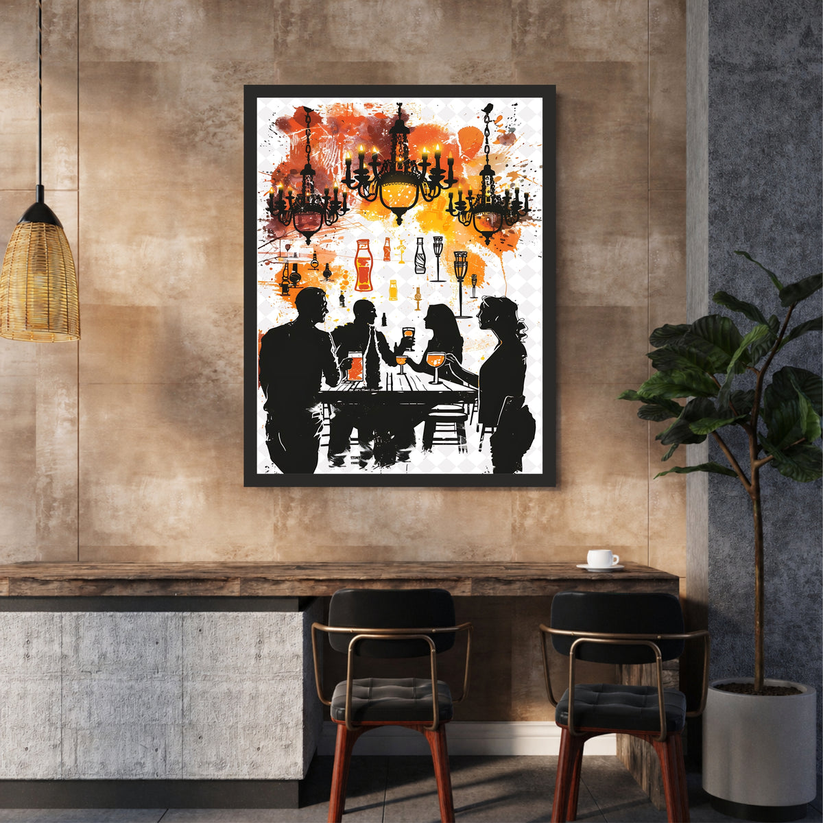 Bar Wall Art | Framed Cocktail & Drinks Party Artwork | Modern Pub & Lounge Décor | Bar Lover Wall Art