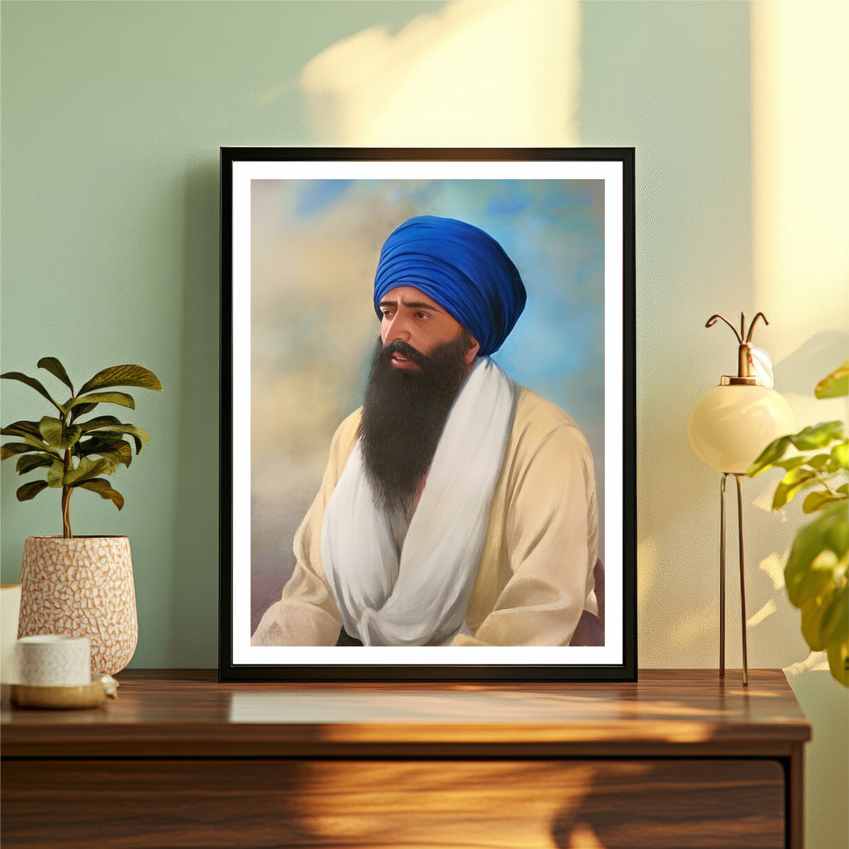 Sant Jarnail Singh Bhindranwale – Inspirational Sikh Portrait | Premium Spiritual Wall Art