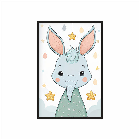 Benny Blue Donkey Wall Frame – Adorable Animal Art for Kids’ Room Décor 🐴💙