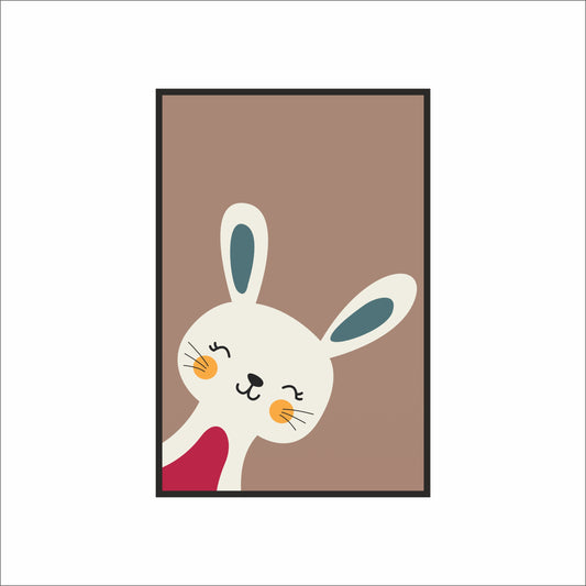 Peek-A-Bunny Wall Frame – Cute Rabbit Art for Kids’ Room Décor 🐰🌼