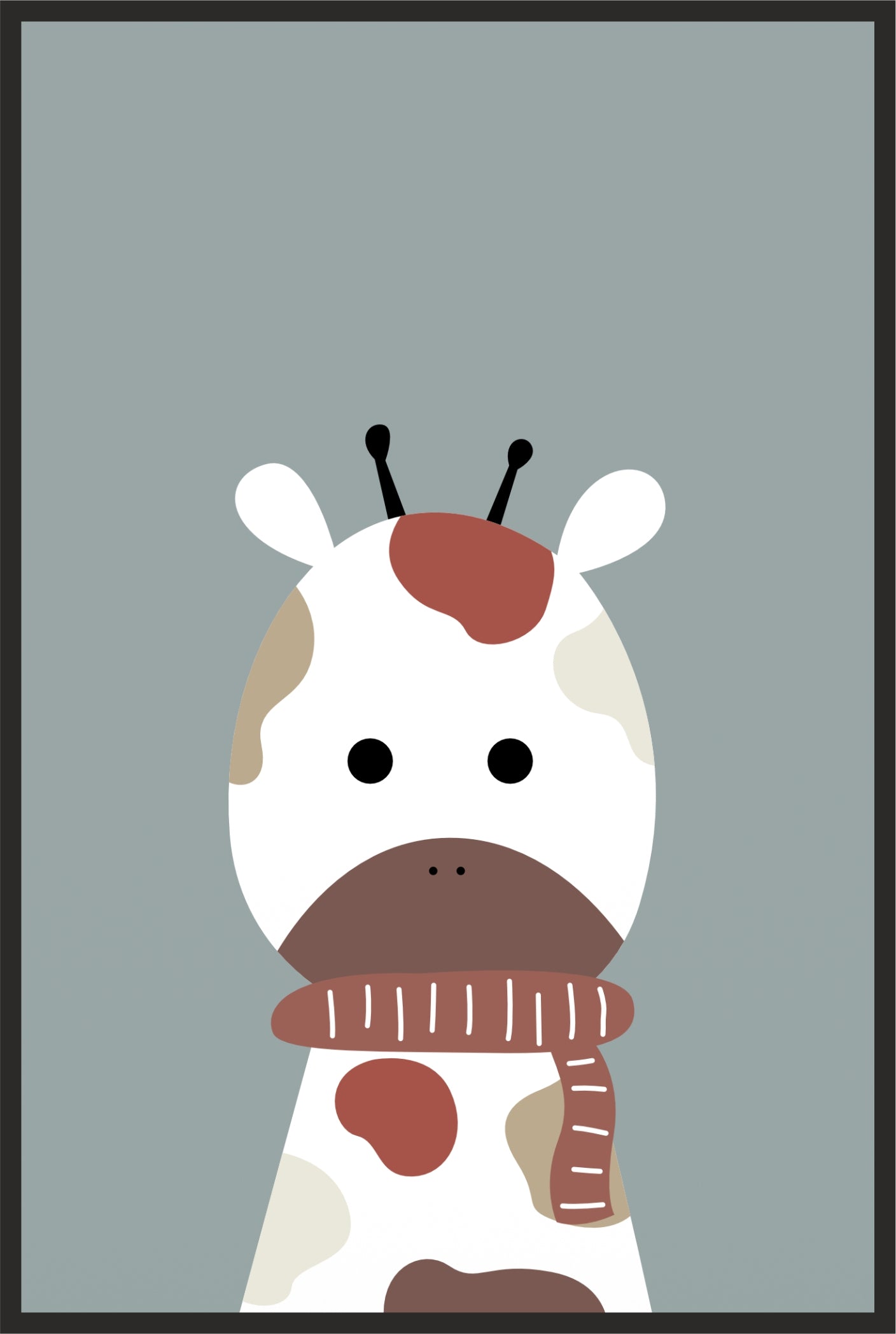Winter Giraffe Wall Frame – Cozy Cute Animal Art for Kids’ Room Décor 🦒❄️
