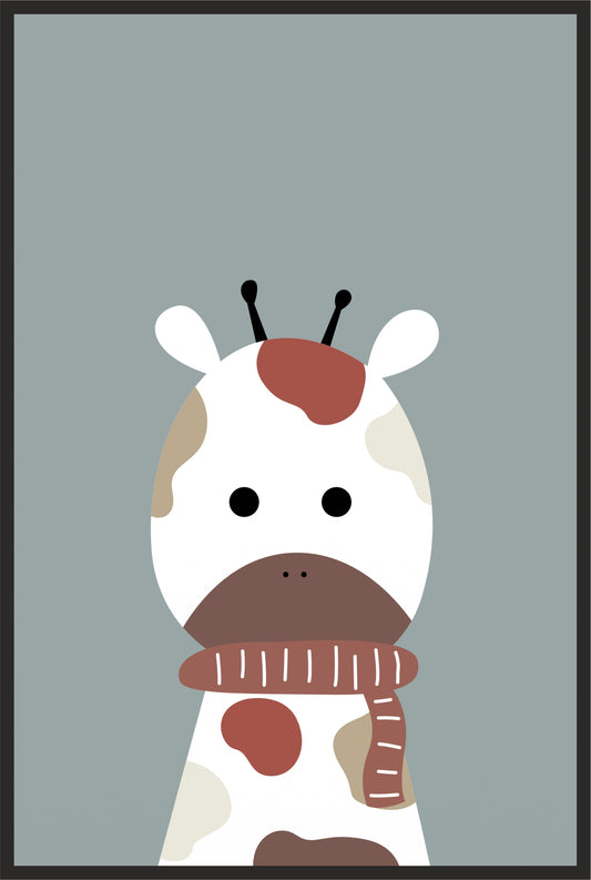Winter Giraffe Wall Frame – Cozy Cute Animal Art for Kids’ Room Décor 🦒❄️