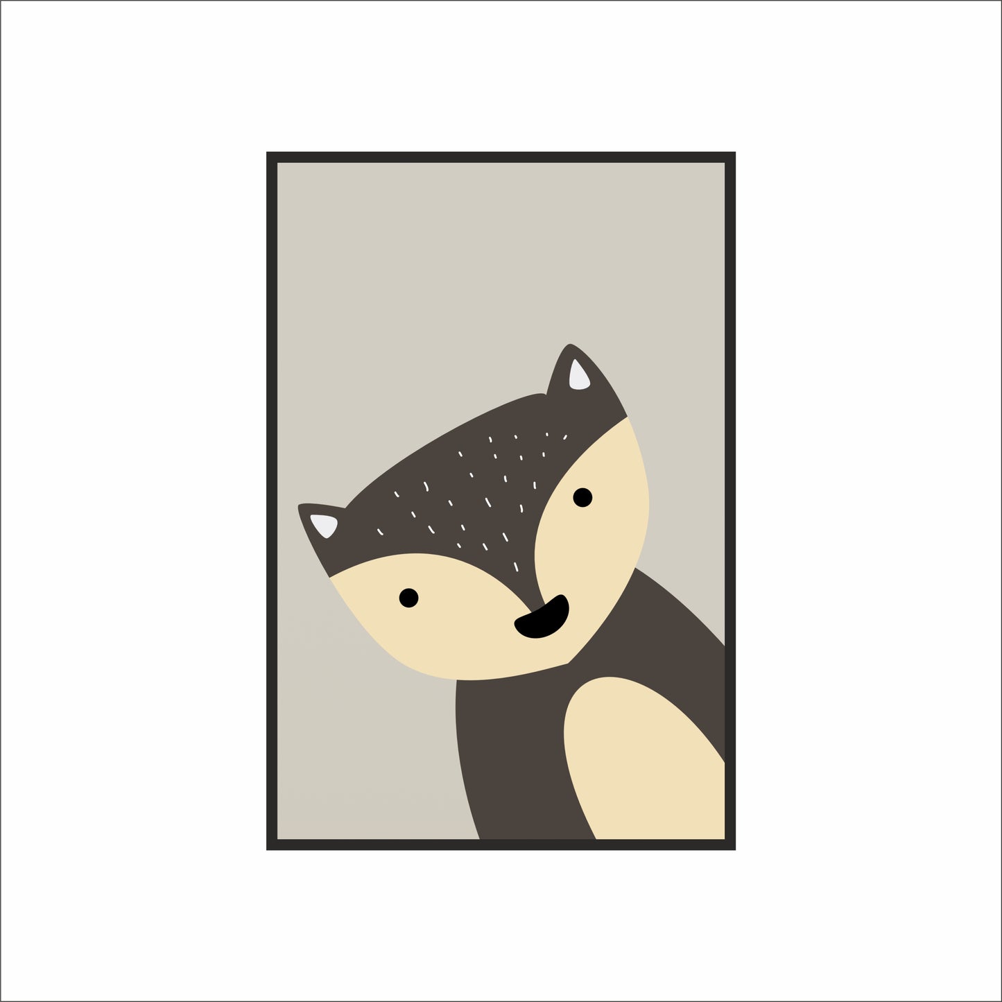 Fuzzy Fox Wall Frame – Cute Animal Art for Kids’ Room Décor 🦊🤎