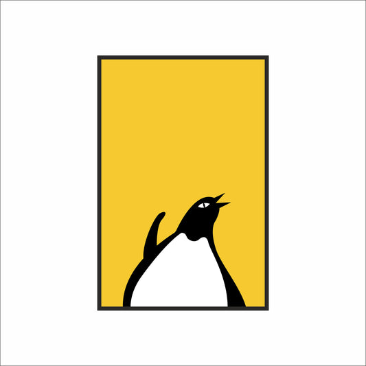 Playful Penguin Wall Frame – Cute Animal Art for Kids’ Room Décor 🐧💛