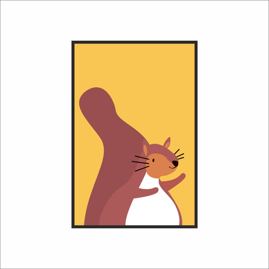 Silly Squirrel Wall Frame – Cute Animal Art for Kids’ Room Décor 🐿️🍂