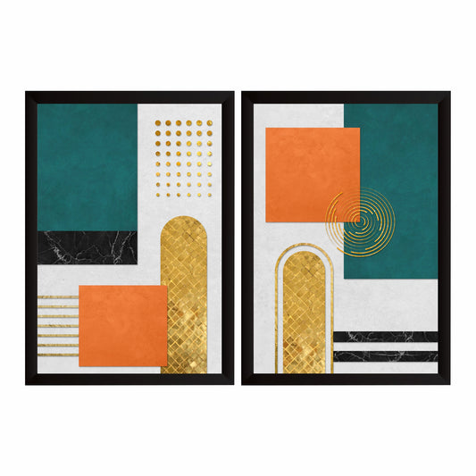 Luxury Abstract Wall Art Set of 2 | Modern Geometric Prints
