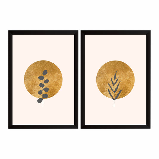 Desert Landscape Wall Art Set of 2 | Minimalist Mountain Sunset Tree Nature Prints