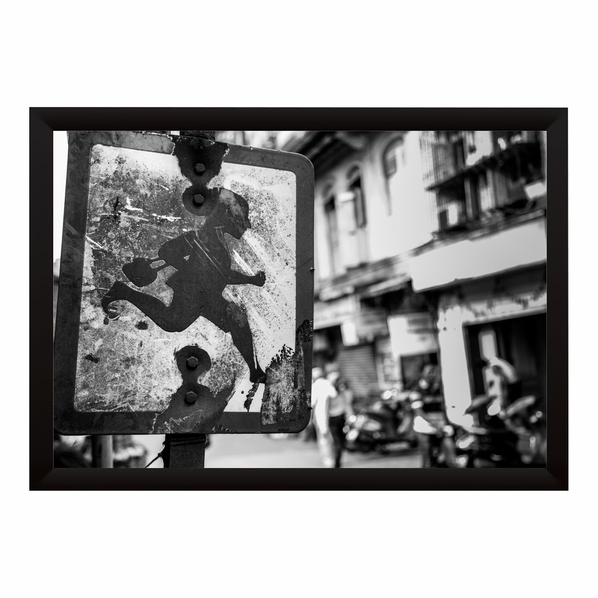 Vintage Street Sign Black & White Wall Art | Urban Photography