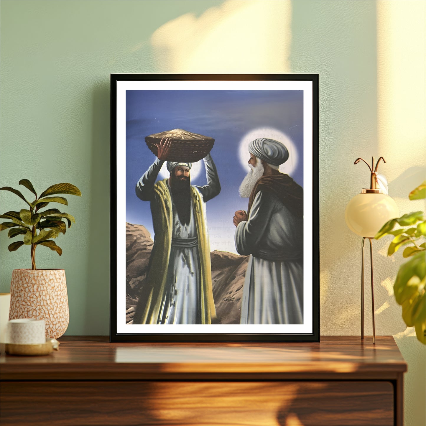 Guru Amar Das Ji & Bhai Jetha (Guru Ram Das Ji) – The Spirit of Seva | Sikh Spiritual Wall Art