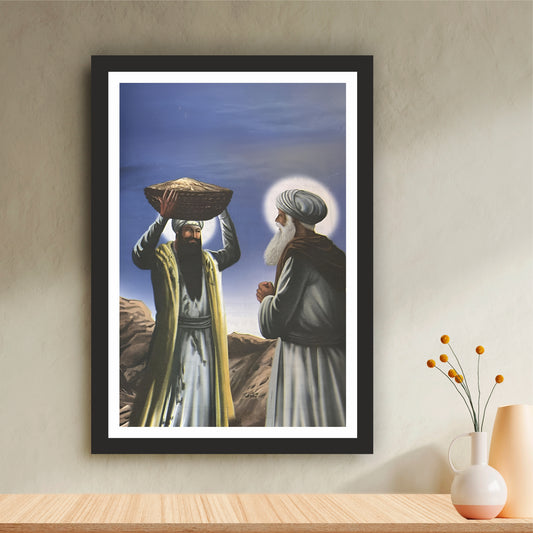 Guru Amar Das Ji & Bhai Jetha (Guru Ram Das Ji) – The Spirit of Seva | Sikh Spiritual Wall Art