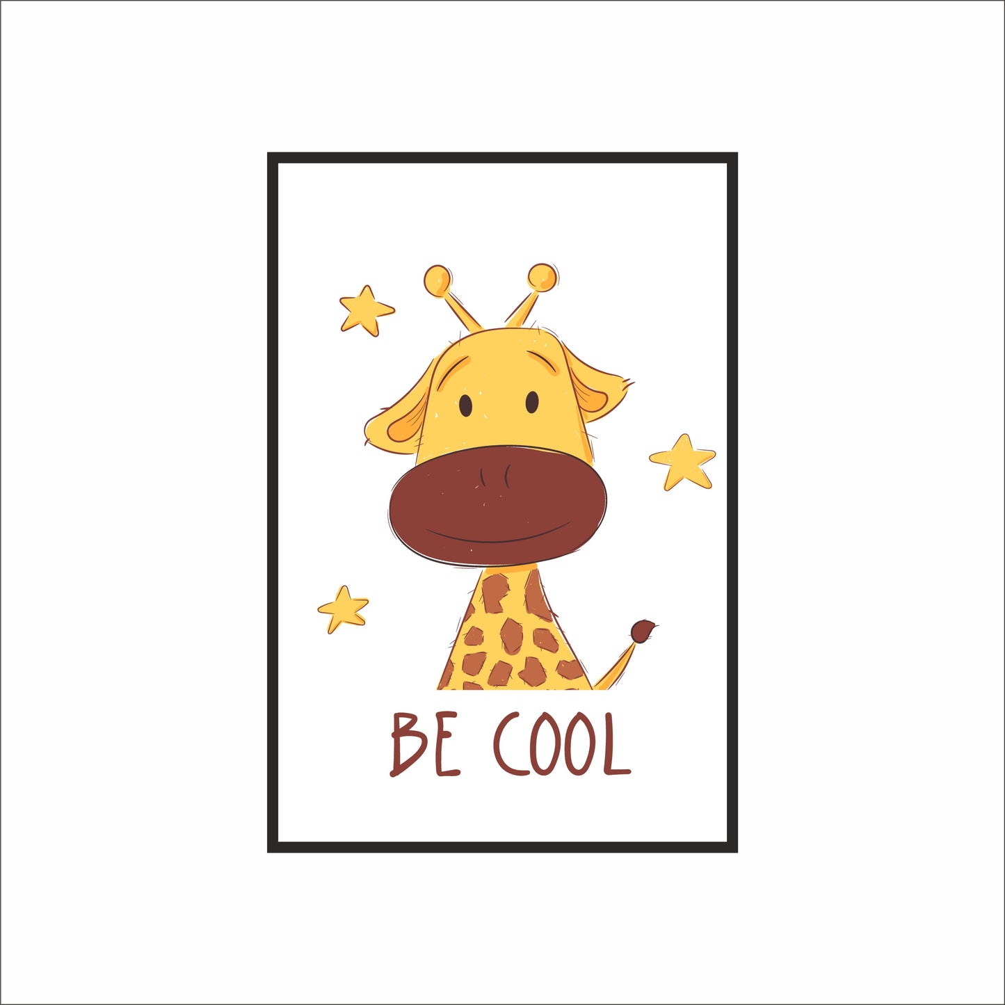 Be Cool Giraffe Wall Frame – Cute Animal Art for Kids’ Room Décor 🦒⭐
