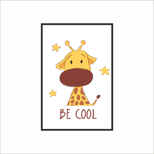 Be Cool Giraffe Wall Frame – Cute Animal Art for Kids’ Room Décor 🦒⭐