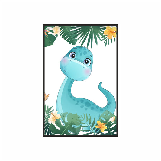 Happy Dino Wall Frame – Cute Dinosaur Art for Kids’ Room Décor 🦕🌿