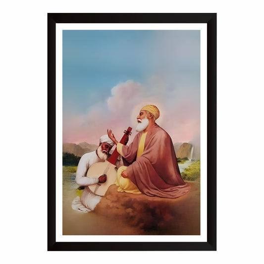Guru Nanak Dev Ji & Bhai Mardana Ji – Divine Kirtan | Sikh Spiritual Wall Art