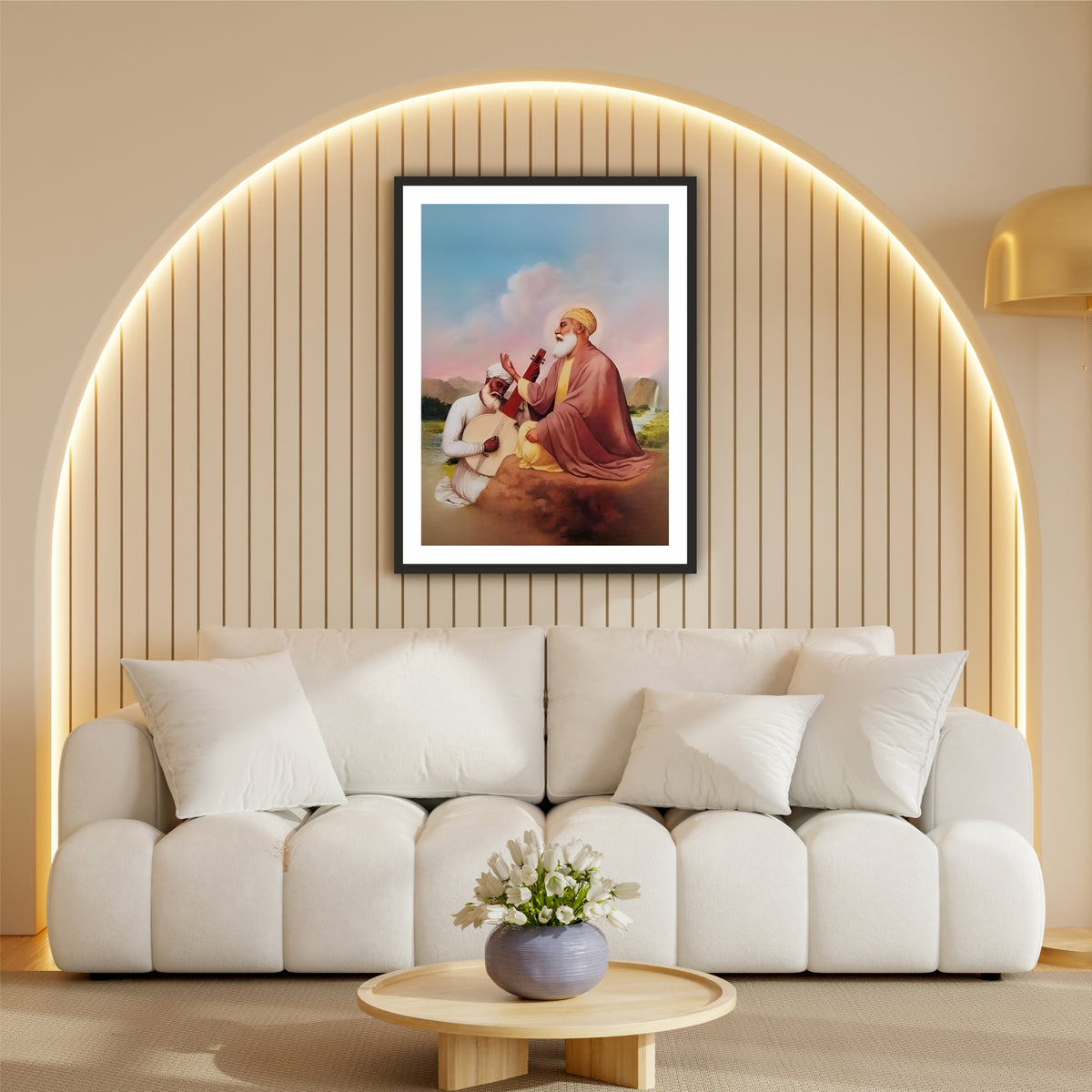 Guru Nanak Dev Ji & Bhai Mardana Ji – Divine Kirtan | Sikh Spiritual Wall Art