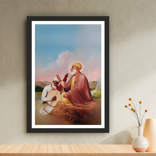 Guru Nanak Dev Ji & Bhai Mardana Ji – Divine Kirtan | Sikh Spiritual Wall Art
