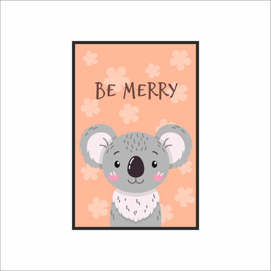 Be Merry Koala Wall Frame – Cute & Happy Décor for Kids’ Room 🐨💖🌸