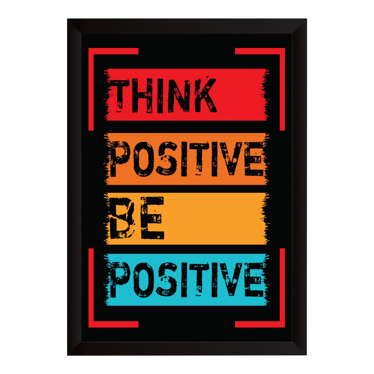 Think Positive Be Positive Wall Art | Motivational Typography Poster | Modern Quote Decor