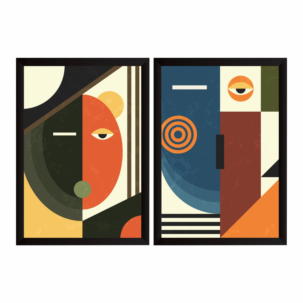 Modern Abstract Geometric Wall Art | Retro Eye Art