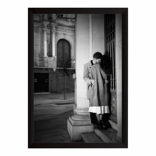 Romantic Couple Black & White Wall Art | Vintage Love Photography Print