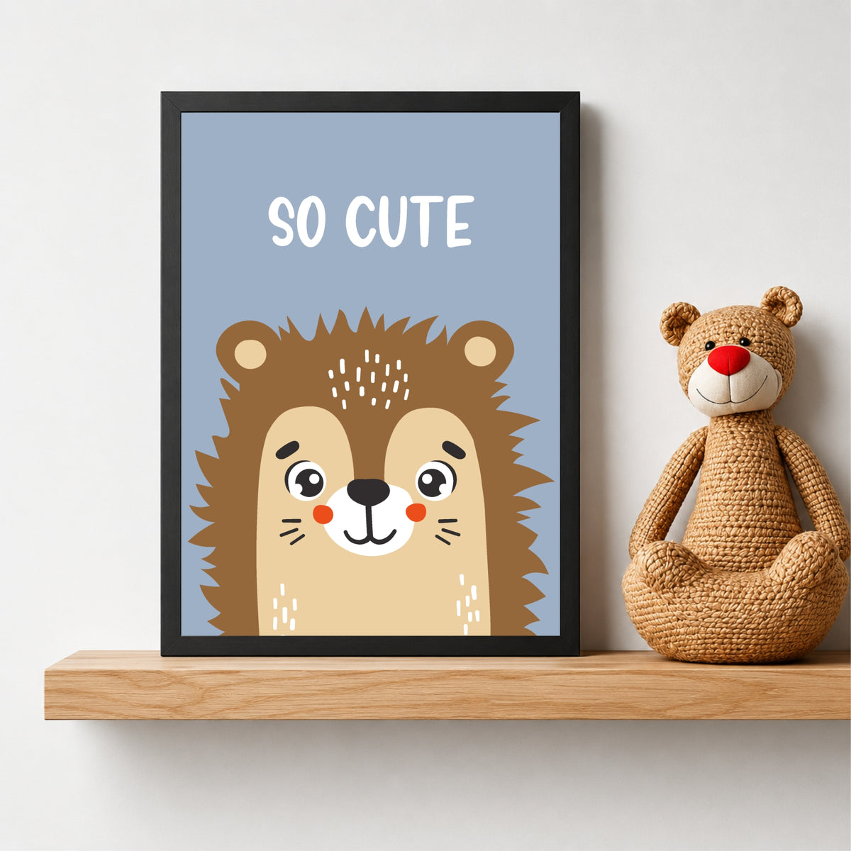 So Cute Hedgehog Nursery Wall Art | Adorable Animal Kids Room Poster