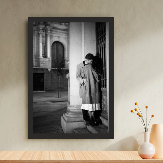 Romantic Couple Black & White Wall Art | Vintage Love Photography Print