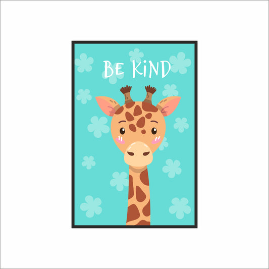 Be Kind Giraffe Wall Frame – Gentle & Adorable Décor for Kids’ Room 🦒💙🌼