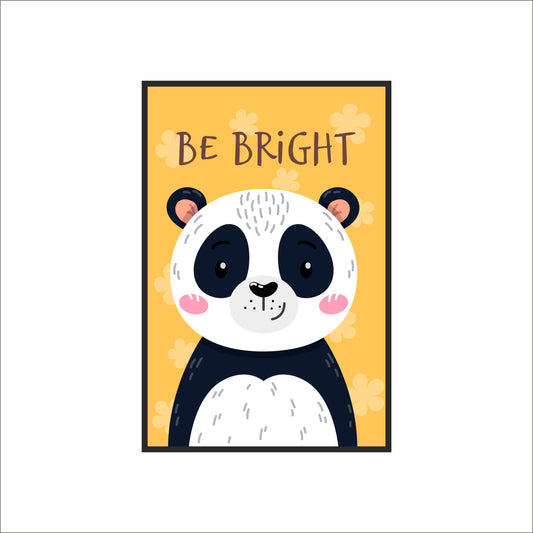 Be Bright Panda Wall Frame – Cheerful & Cute Décor for Kids’ Room 🐼💛✨