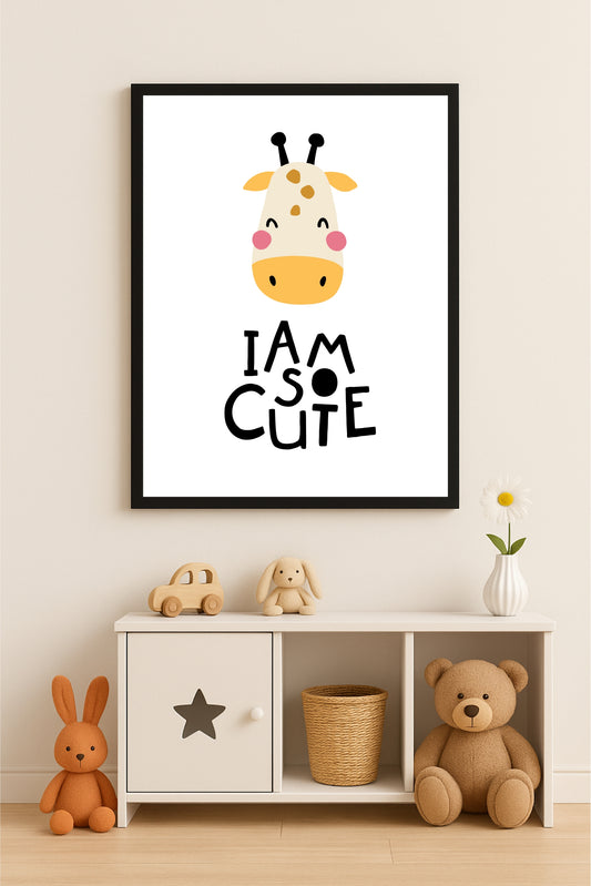 I Am So Cute Giraffe Wall Art Photo Frame – Adorable Nursery & Kids’ Room Décor