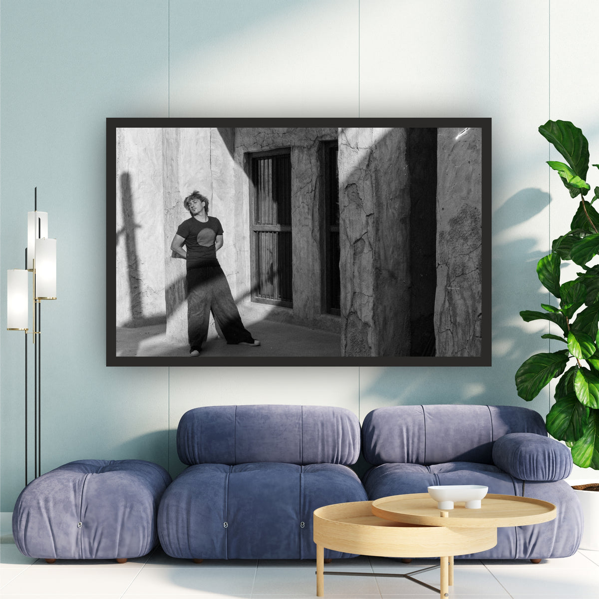 Vintage Man Portrait Black & White Wall Art | Street Photography