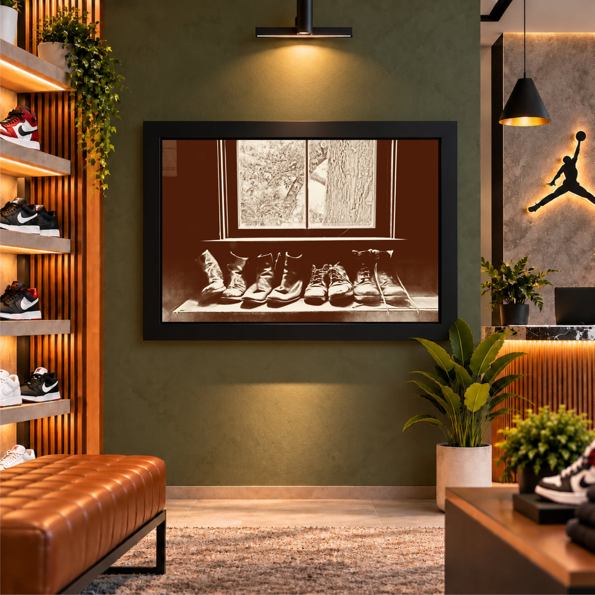 Vintage Boots Wall Art | Classic Footwear Artwork | Retro Shoe Decor