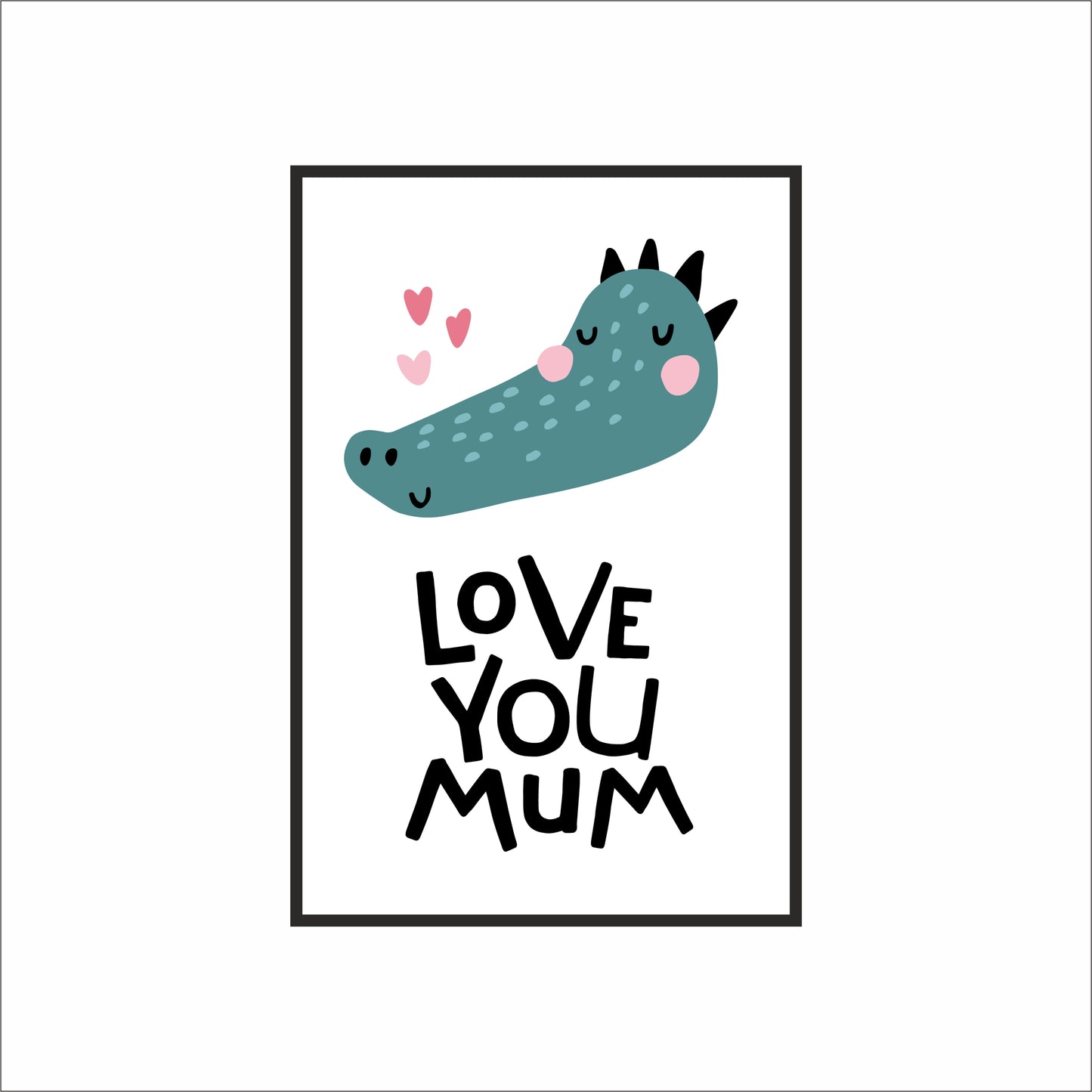 Love You Mum Wall Frame – Cute & Heartwarming Gift for Moms 💖🦖