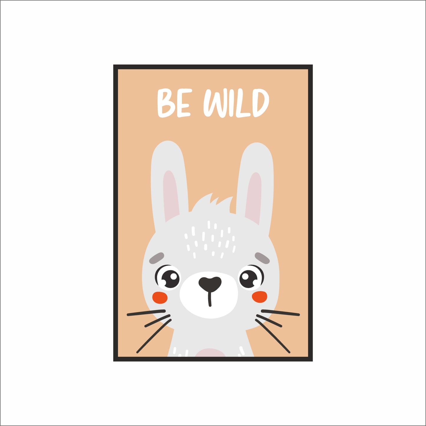Wild Bunny Wall Frame – Playful Animal Art for Kids’ Room Décor 🐰🌿