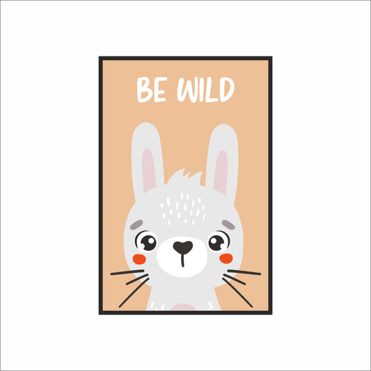 Wild Bunny Wall Frame – Playful Animal Art for Kids’ Room Décor 🐰🌿
