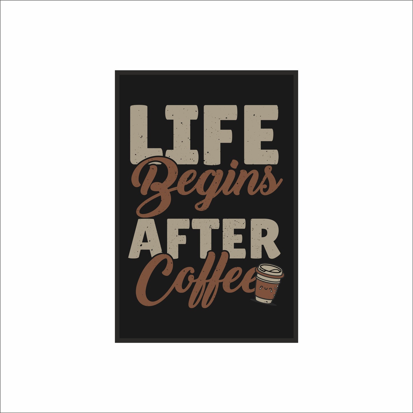 Life Begins After Coffee – Stylish Wall Frame for Coffee Lovers ☕✨