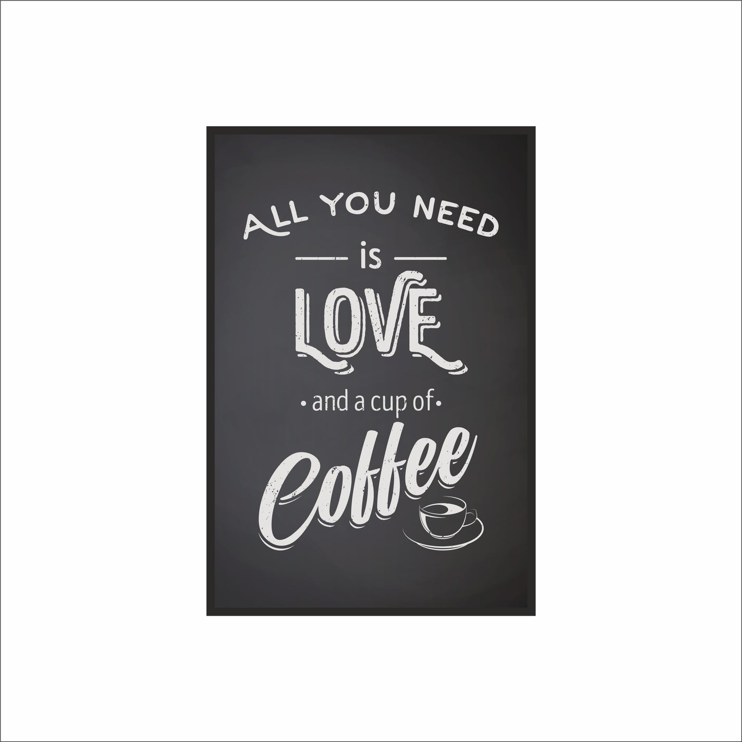 All You Need is Love & Coffee – Classic Coffee Wall Frame ☕❤️