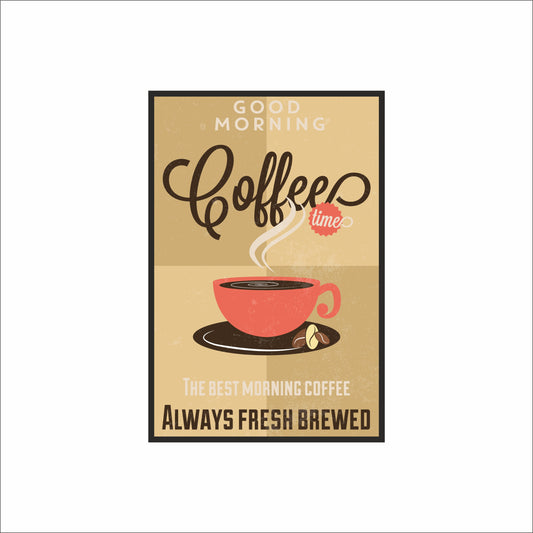 Good Morning Coffee Time – Vintage Coffee Wall Frame ☕🌅