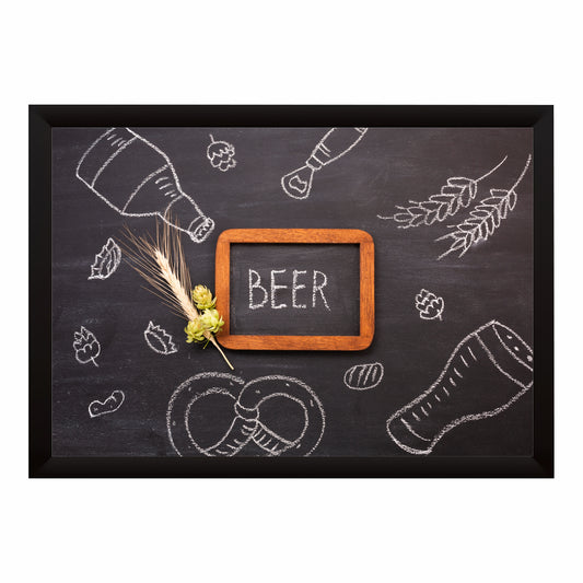 Beer Wall Art | Framed Vintage Beer Chalkboard Artwork | Rustic Bar & Pub Décor | Beer Lover Gift